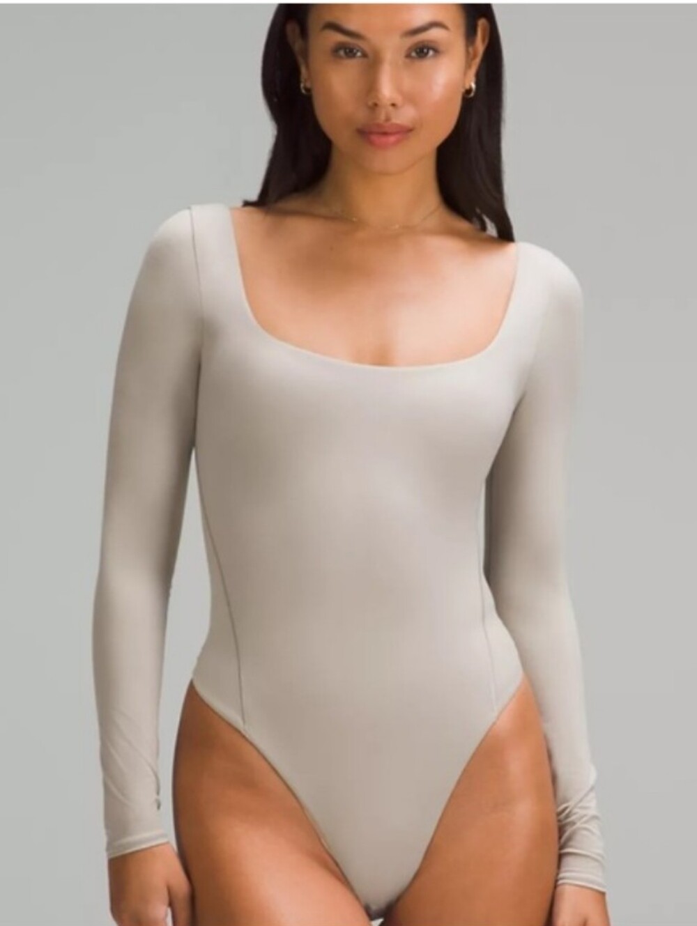 Lululemon Wundermost Ultra-Soft Nulu Square-Neck Long-Sleeve Bodysuit Medium EUC